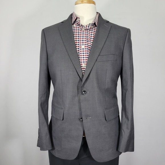 APT.9 Men's Sport Coat Blazer Gray Polyester Blend Premier Flex Slim Fit‎ 40S